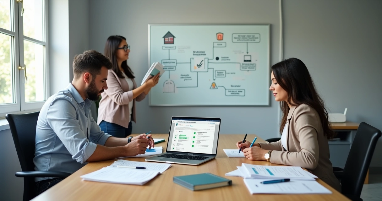 Empresário pequeno preenchendo checklist digital de compliance em TI